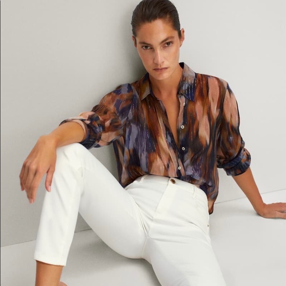 Massimo Dutti metallic detail shirt